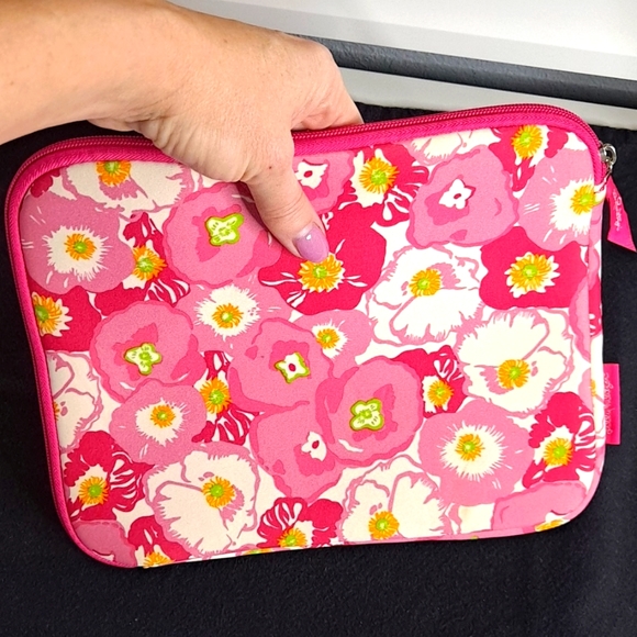 Lilly Pulitzer Pink, White, & Yellow Floral Padded Neoprene Tablet Case - Picture 8 of 8